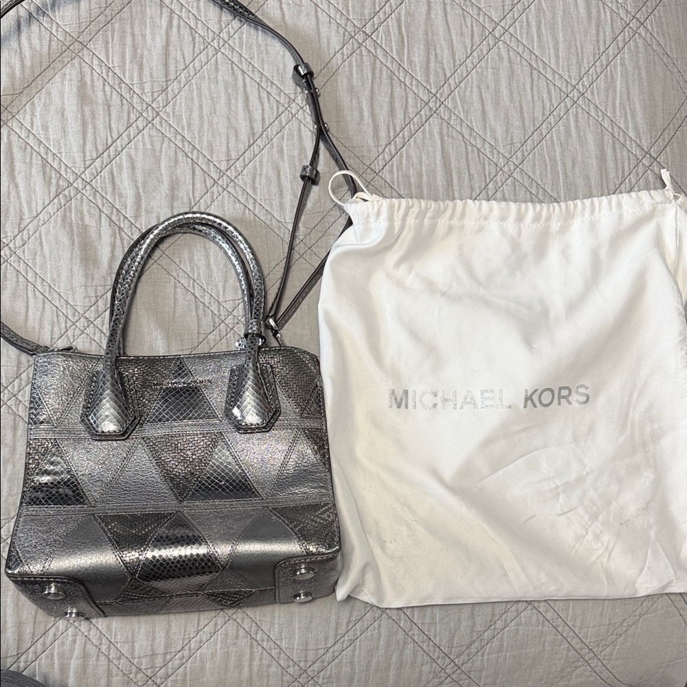 Michael Kors Metallic Silver Satchel